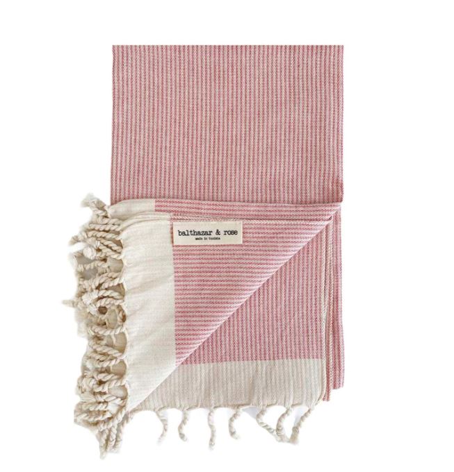 Balthazar & Rose Foutas Towels: Candy Cane Red