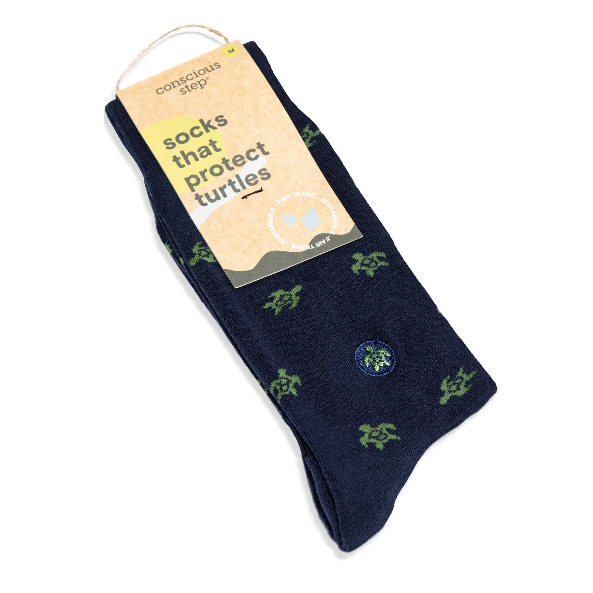 Conscious Step: Socks that Protect Turtles (Navy Turtles) - Image 2
