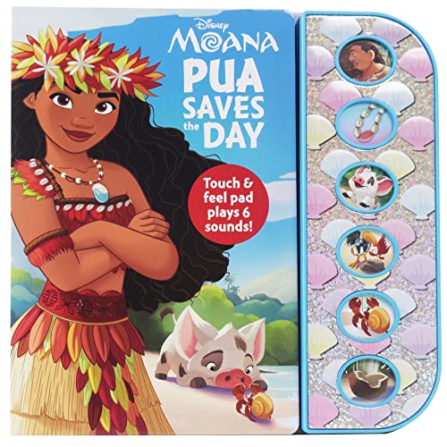 Disney Moana - Pua Saves the Day Sound Book - Touch & Feel Textured Sound Pad for Tactile Play - PI Kids