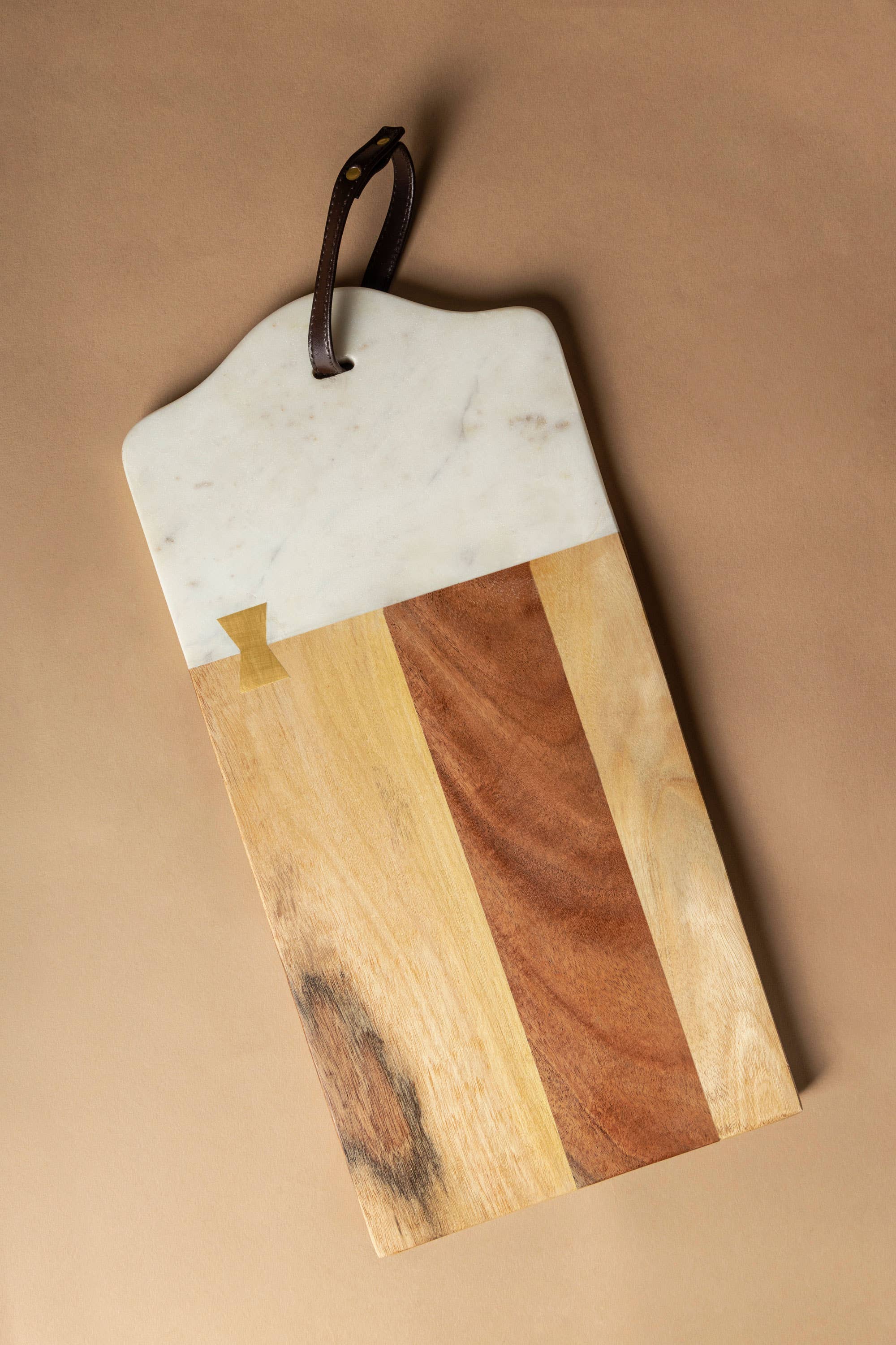 Gauri Kohli: Darvaza Marble & Wood Cutting Board - 18" L x 8.75" W - Image 2