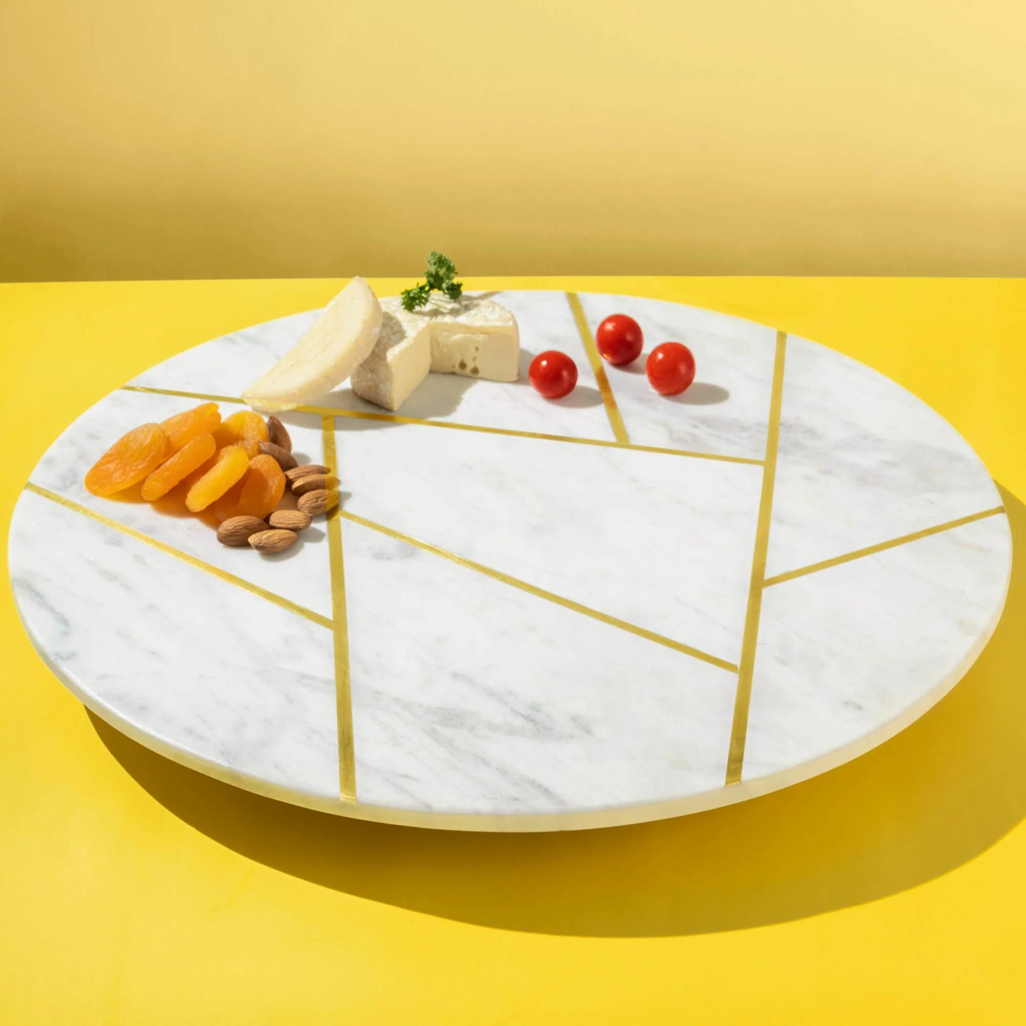 Gauri Kohli: Infinia Marble Lazy Susan - 16" x 16" X 2"