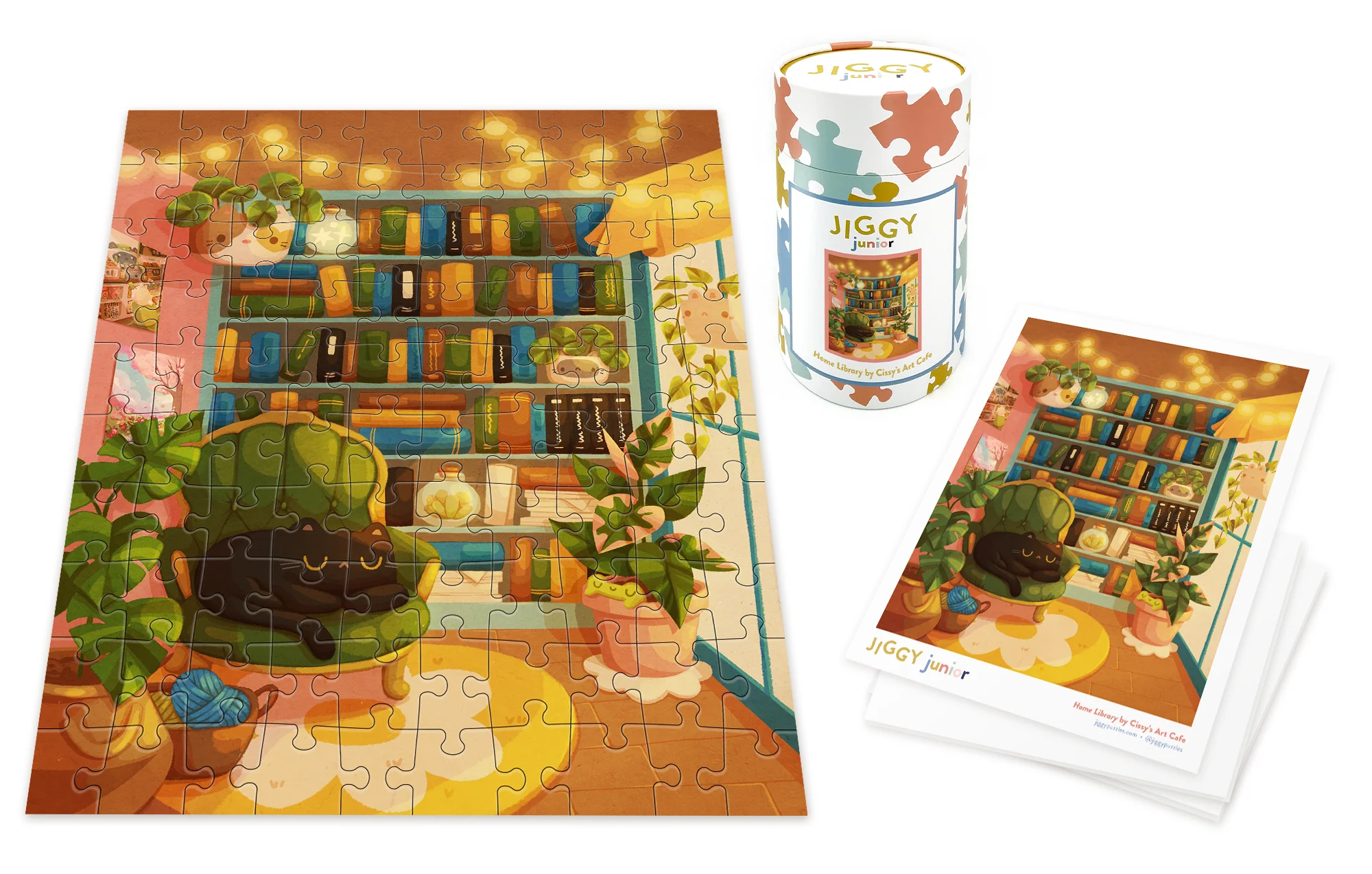 JIGGY Puzzles: JIGGY Junior 100pc: Home Library by Cissy's Art Cafe