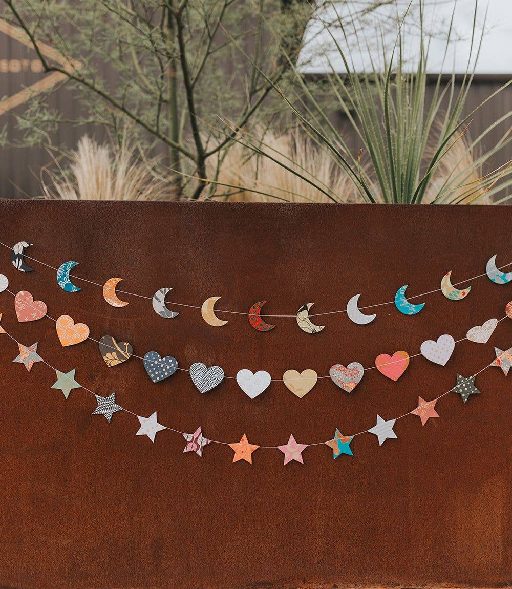 Matr Boomie Fair Trade: Hearts Recycled Paper Garland - Eco Friendly Tree Free Decor - Image 2