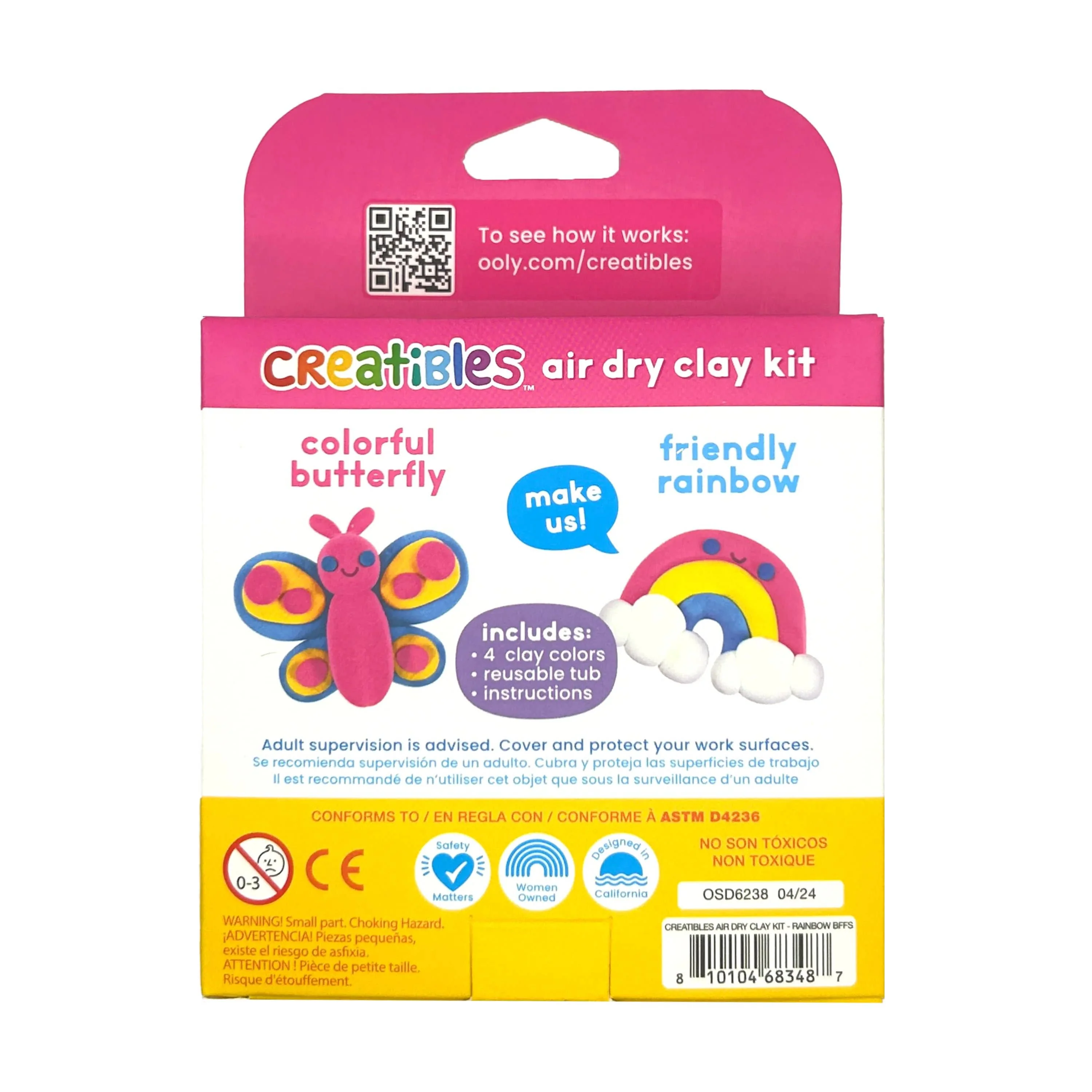 OOLY: Creatibles D.I.Y. Air-Dry Clay Kit: Rainbow BFFs (Set of 4) - Image 2