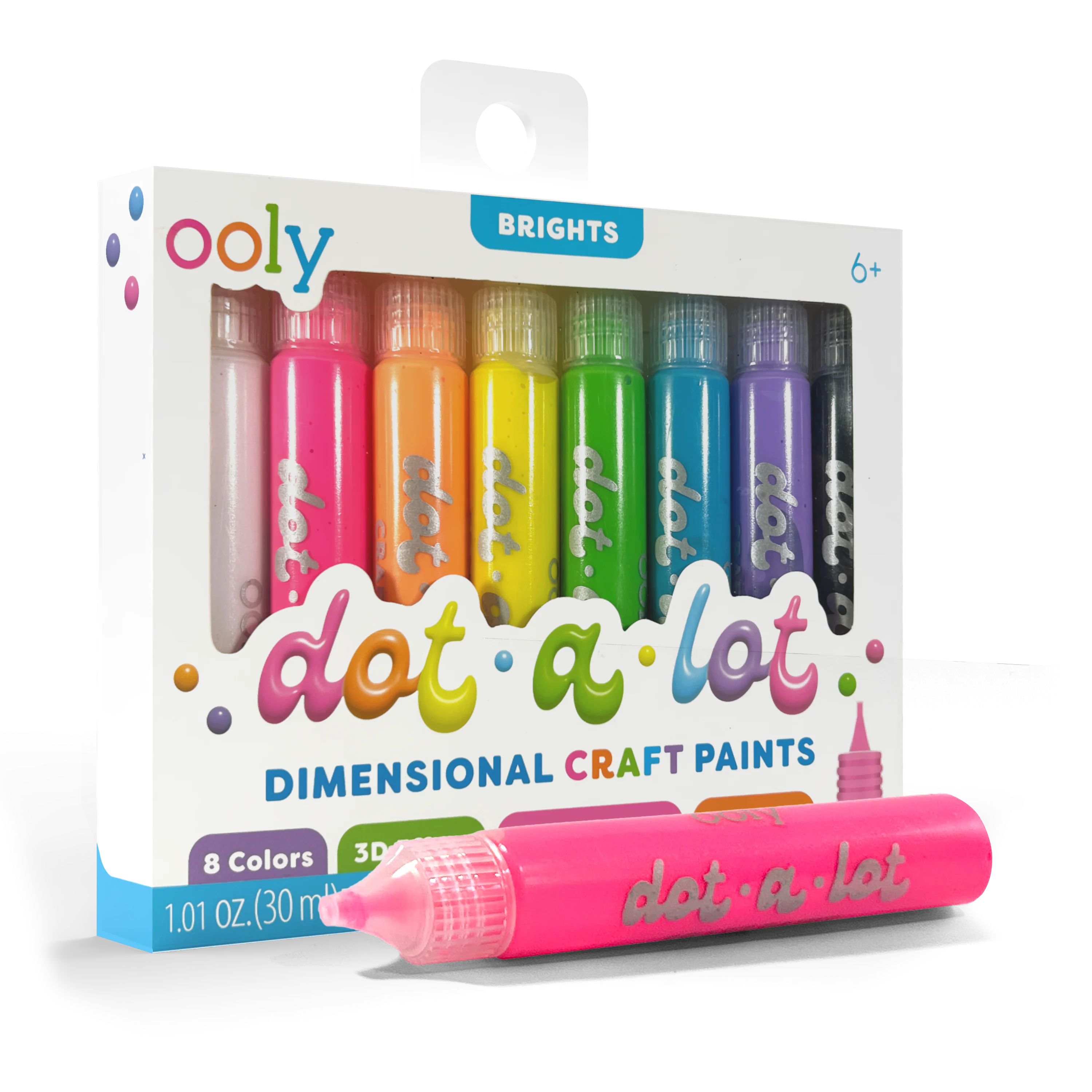 OOLY: Dot-A-Lot: Dimensional Craft Paint - Bright (Set of 8) - Image 2