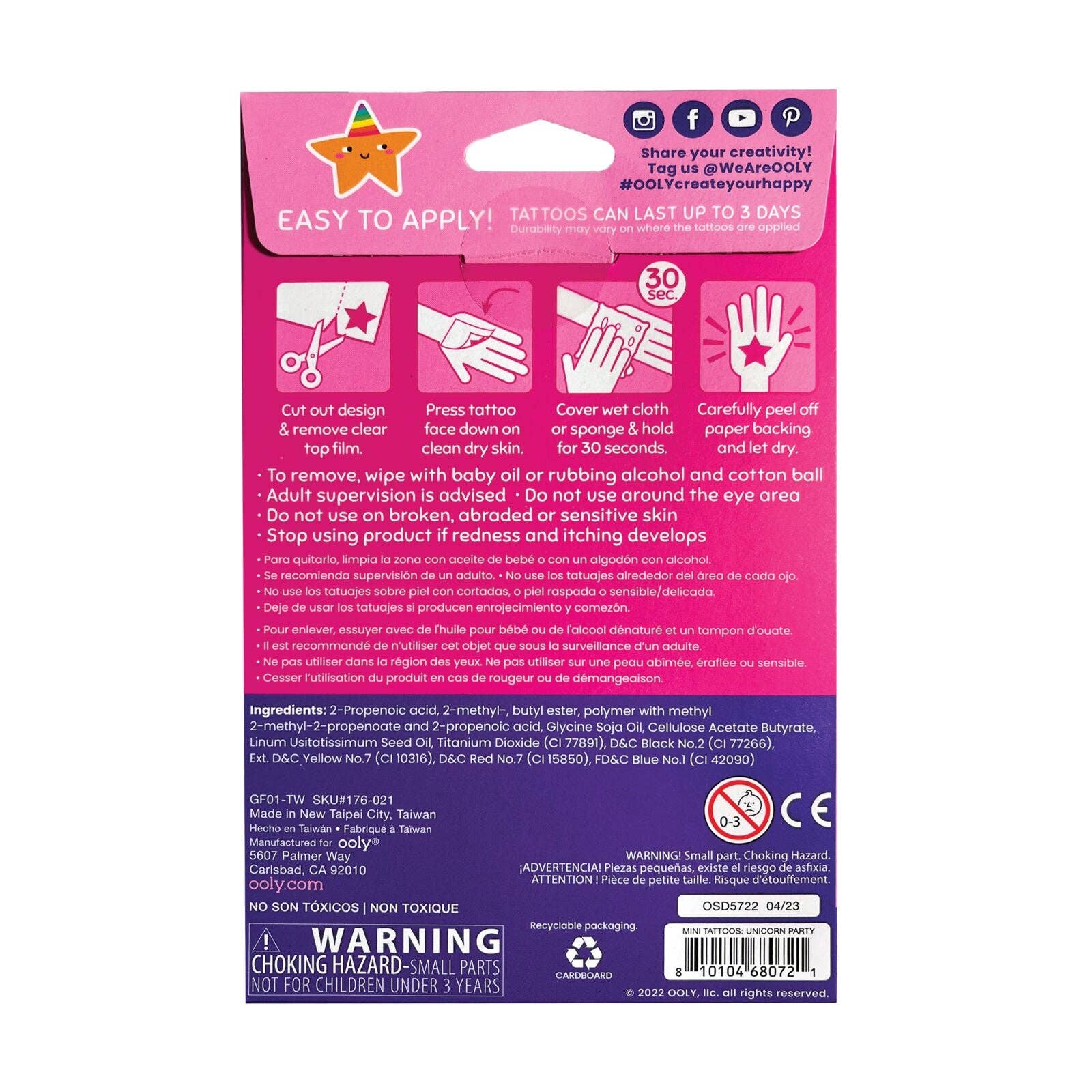 OOLY: Mini Temporary Tattoos - Unicorn Party - Image 2
