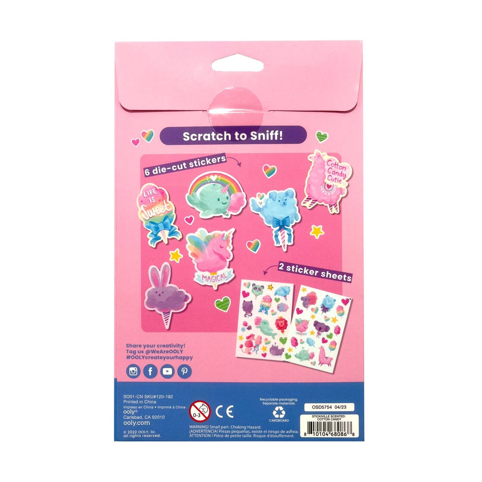 OOLY: Stickiville Stickers: Fluffy Cotton Candy - Scented(Paper) - Image 2
