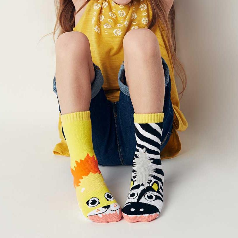 Pals Socks: Lion & Zebra