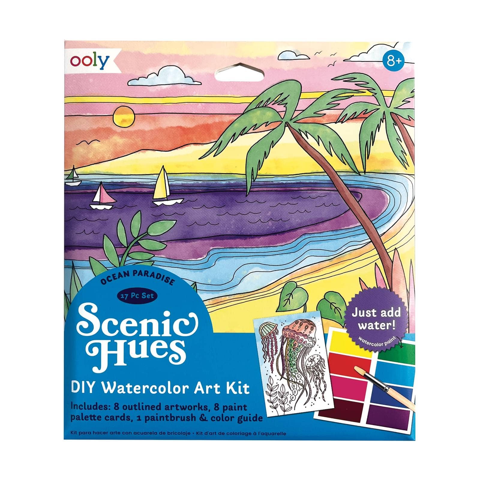 OOLY: Scenic Hues D.I.Y. Watercolor Kit Ocean Paradise
