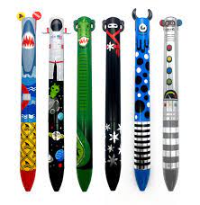 Snifty: Twice As Nice Metalic 2 Color Pen (Robot & Monsters)