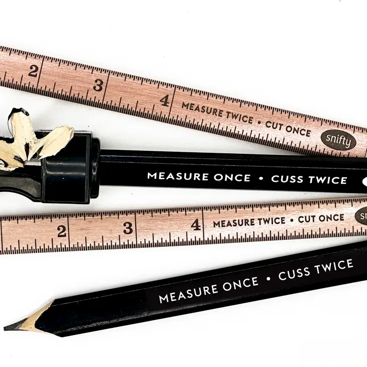 Snifty: Wood + Work - 8 Carpenter Pencils/Sharpener Set - Image 2