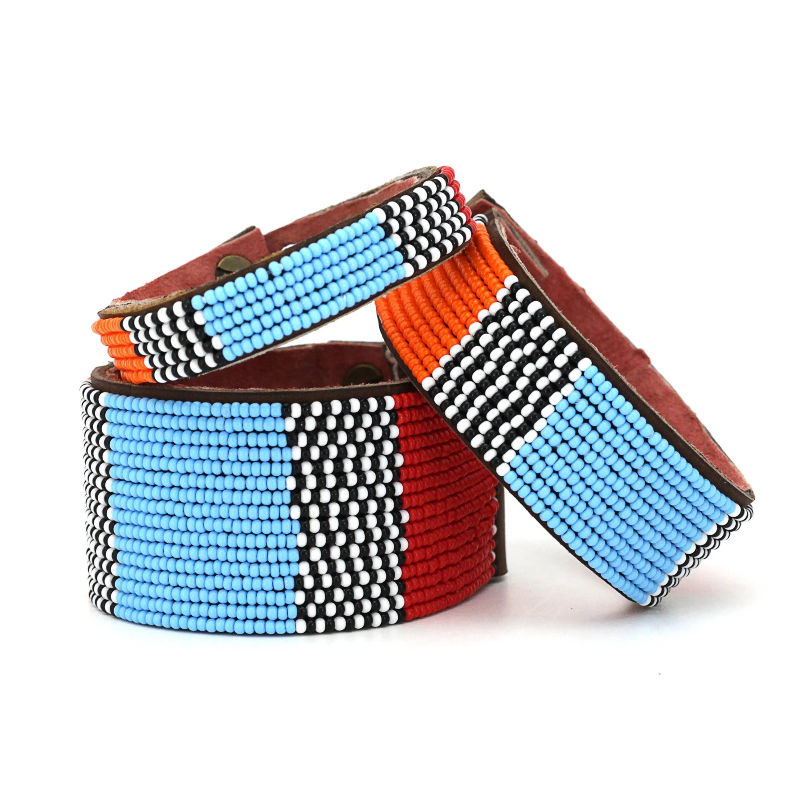 Swahili Coast: Small Multi Atlas Leather Cuff - Image 2