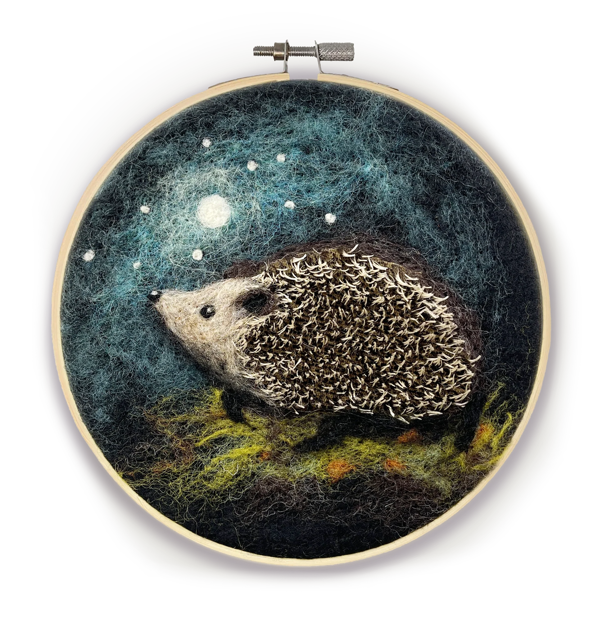 The Crafty Kit Company: Hedgehog in a Hoop Needle Felting Craft Kit