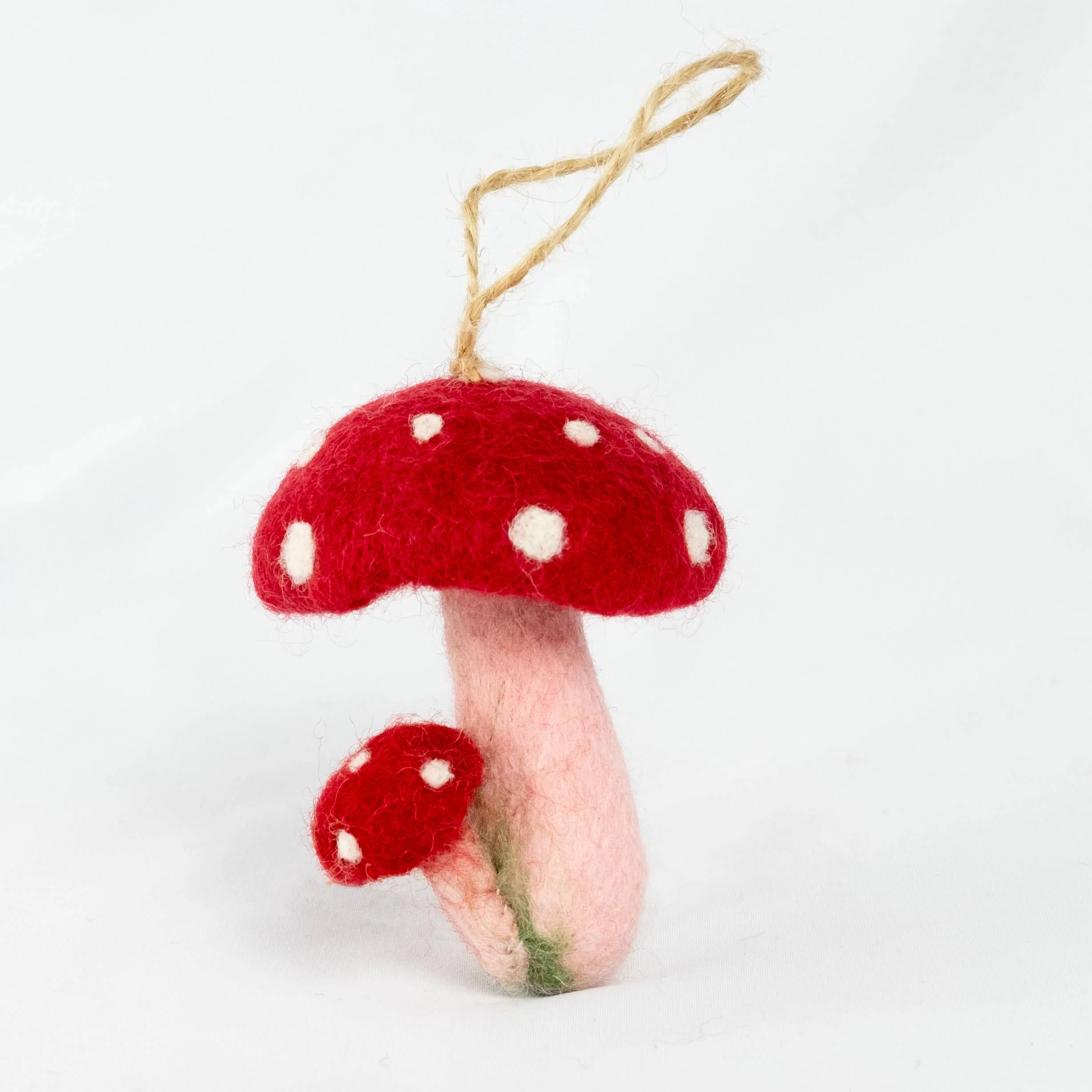 The Winding Road: Felt Spotted Mushroom Ornament - Image 2