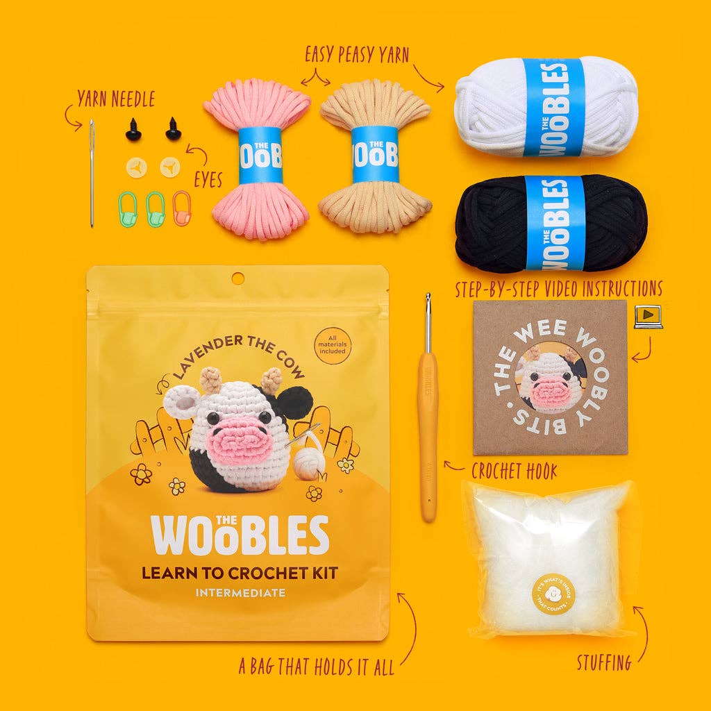 The Woobles: Lavender the Cow Crochet Kit - Image 2
