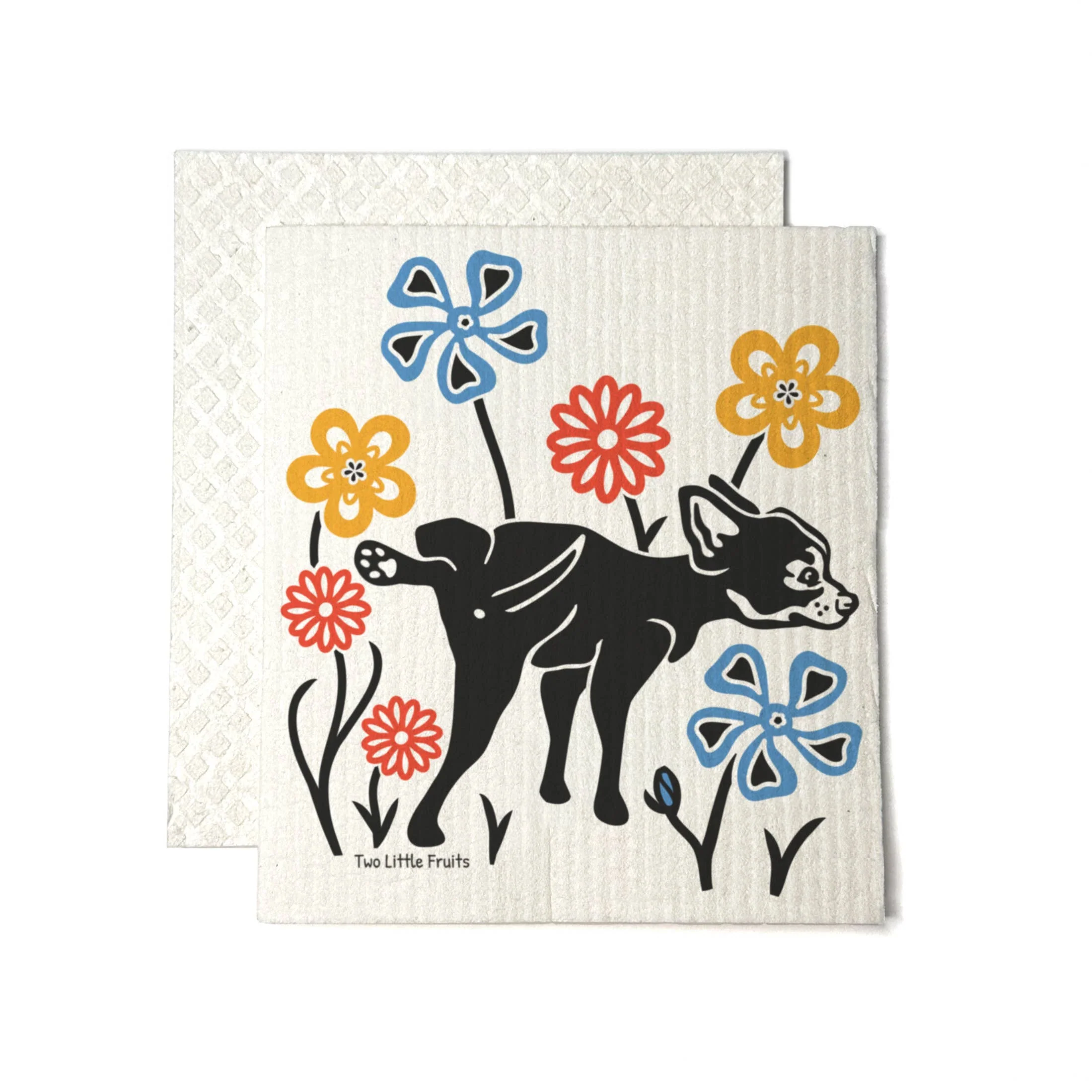 Two Little Fruits: Swedish Dishcloth - Funny Dog Dishcloth – Reusable Swedish