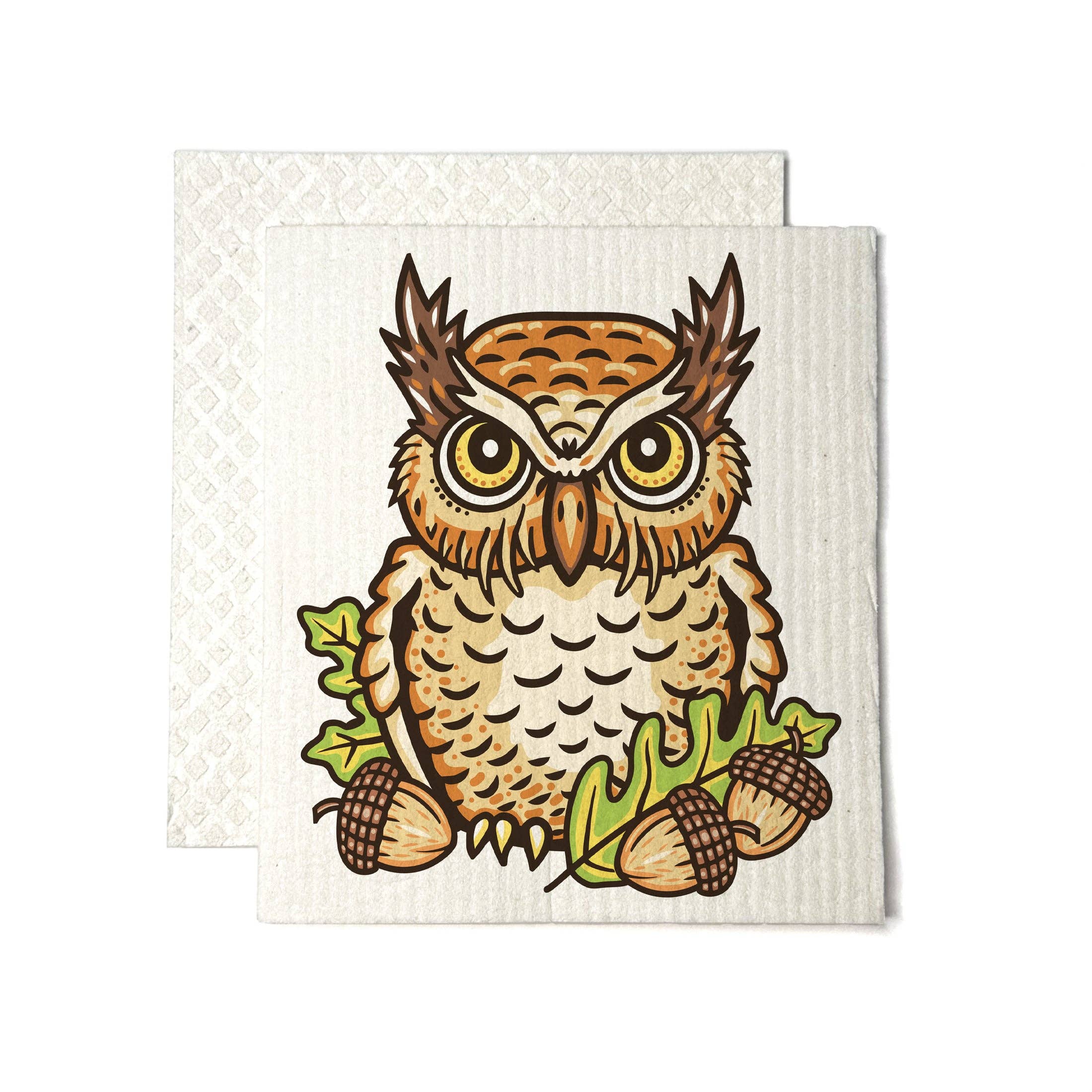 Two Little Fruits - Swedish Dishcloth | Owl Dishcloth | Kitchen | Reusable