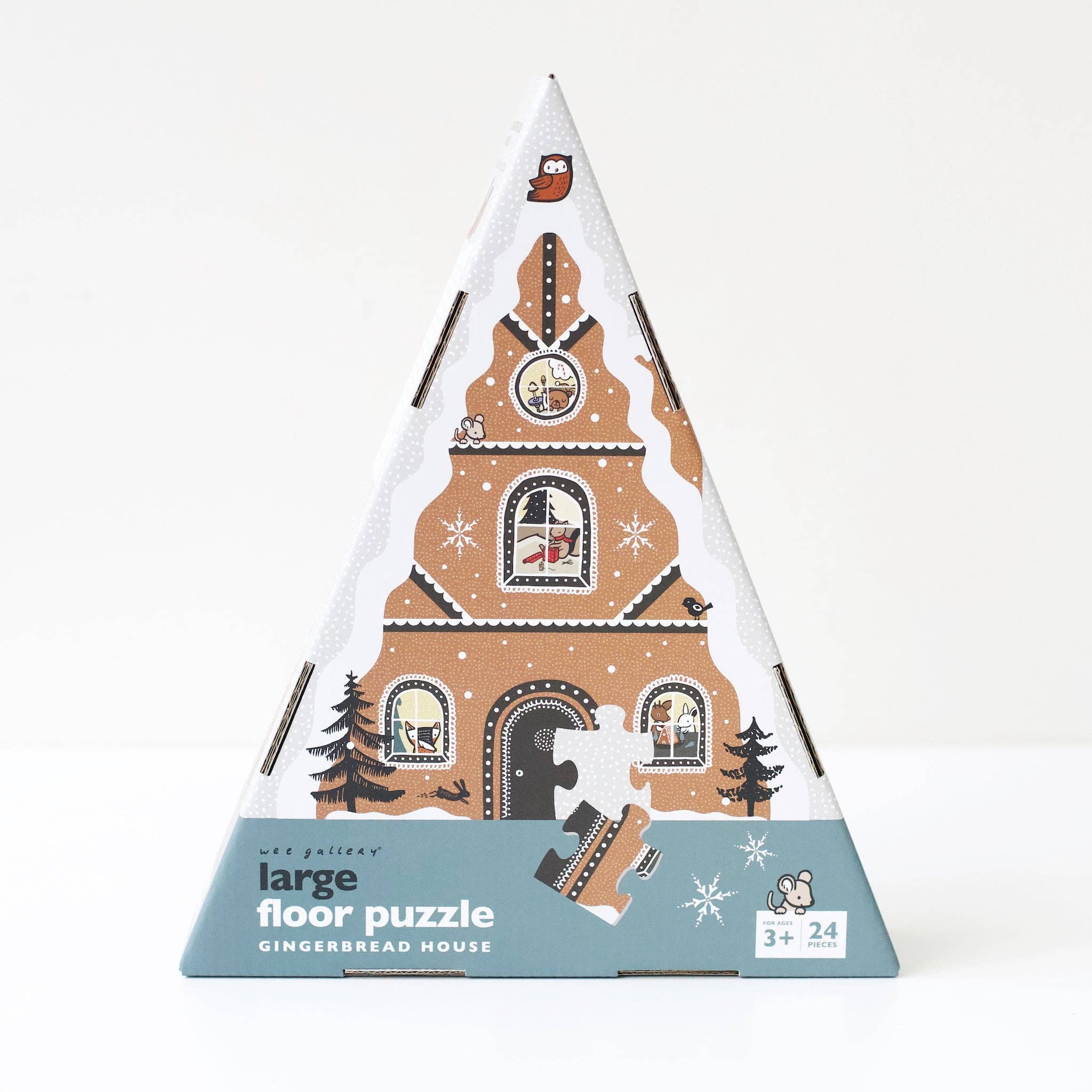 Wee Gallery: Gingerbread House Holiday/Christmas Floor Puzzle